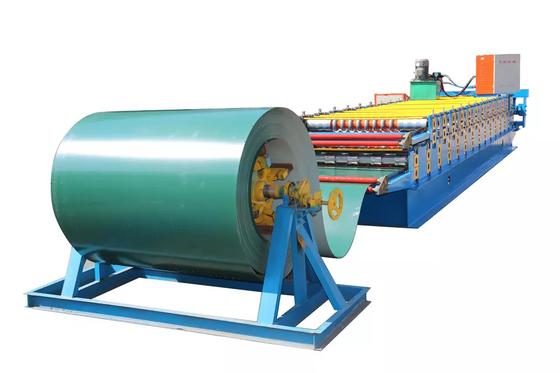 Lapisan Ganda Baru Trapesium Dan Profil Bergelombang Lembar Atap Baja Roll Forming Machine Mesin Pembuat Genteng Atap