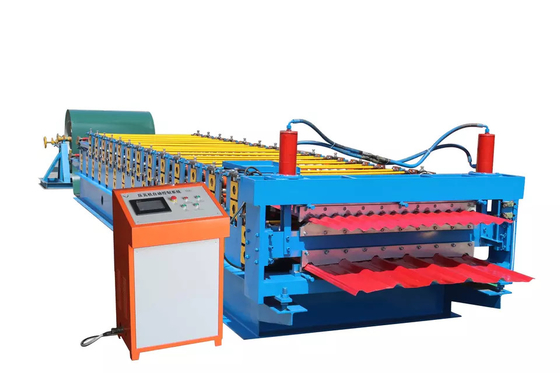 Penjualan panas kualitas tinggi lapisan ganda ibr dan profil bergelombang lembaran atap mesin roll forming