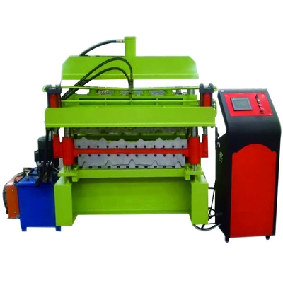Lapisan Ganda Baru Trapesium Dan Profil Bergelombang Lembar Atap Baja Roll Forming Machine Mesin Pembuat Genteng Atap