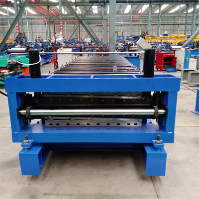 Panel Atap Trapesium Logam Berkecepatan Tinggi Mesin Roll Forming Lapisan Ganda