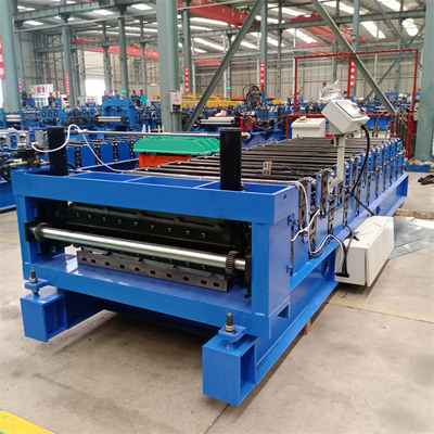 Panel Atap Trapesium Logam Berkecepatan Tinggi Mesin Roll Forming Lapisan Ganda