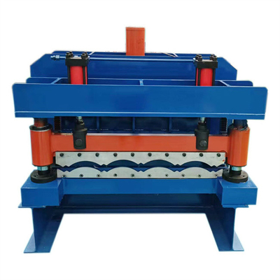 Besi 3-5m / mnt Mesin Roll Forming Ubin Mengkilap geser hidrolik untuk dinding atap