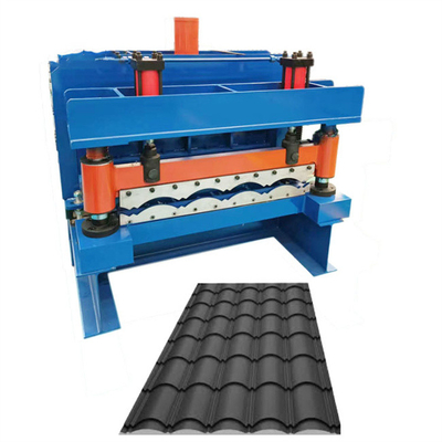 Besi 3-5m / mnt Mesin Roll Forming Ubin Mengkilap geser hidrolik untuk dinding atap