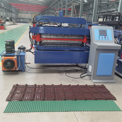 Steel Coil Trapesium Atap Dan Atap Bergelombang Mesin Roll Forming Lapisan Ganda
