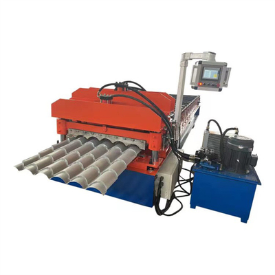 Ketebalan otomatis 0.3-0.8mm logam Glazed Tile Roll Forming Machine mesin pembentuk hidrolik