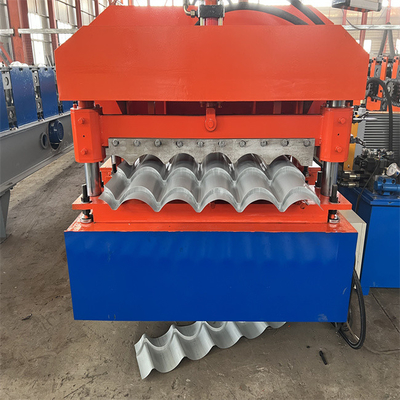 Ketebalan otomatis 0.3-0.8mm logam Glazed Tile Roll Forming Machine mesin pembentuk hidrolik