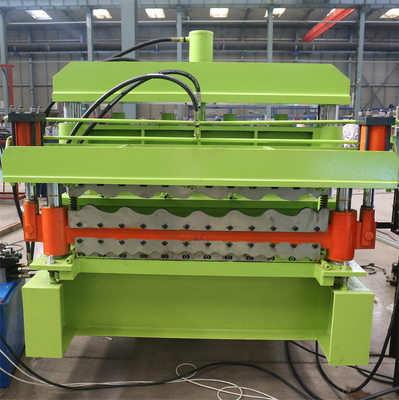 Warna Baja Galvanis Atap Lapisan Ganda Roll Forming Machine Untuk Bahan Bangunan Logam