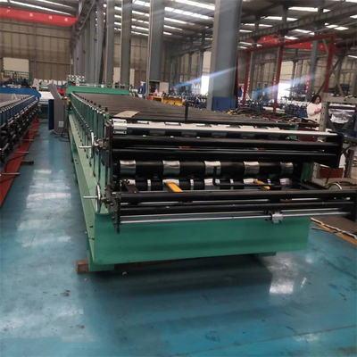 Metal Galvanized Double Deck Roll Forming Machine Untuk Ibr Rib Corrugated Roof Wall Sheets