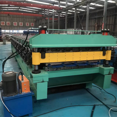 Panel Dinding Baja GI GL Disesuaikan Double Deck Roll Forming Machine Untuk Lembaran Atap Logam