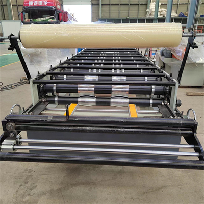 Panel Atap Logam Mesin Roll Forming PLC Control Film 0.3-0.8mm