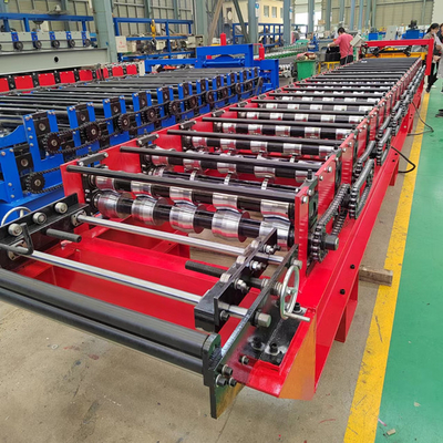 Besi 0,3-0,8mm lembaran atap trapesium roll membentuk mesin panel logam membuat mesin
