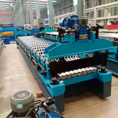 Metal Tile Corrugated Sheet Roll Forming Machine Untuk Bahan Bangunan Dinding Atap Panel