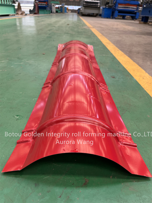 Kualitas Baik Atap Berkedip Mesin Roll Forming Ridges Membuat Penutup Metal Flashing Ridge Capping Mesin Roll Forming
