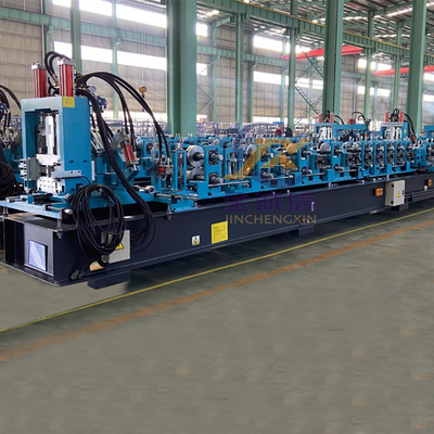 25m / Min Ukuran Dipertukarkan CZ Purlin Roll Forming Machine Penggerak Motor Hidrolik