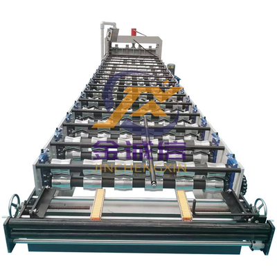 Kontrol PLC Warna Glazed Tile Roll Forming Machine Pemotongan Hidraulik Layanan Panjang