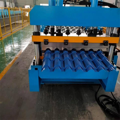 Sesuaikan bahan bangunan step tile cold roll membentuk mesin baja warna