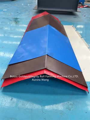 Lembaran Atap Logam Dingin Berkualitas Baik Baja Warna Roll Forming Atap Baja Ridge Cap Cover Roll Forming Machine