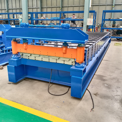 Baja Warna Logam Disesuaikan Trapesium Galvanis IBR 6 Rib Roof Panel Roll Forming Machine