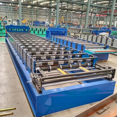Baja Warna Logam Disesuaikan Trapesium Galvanis IBR 6 Rib Roof Panel Roll Forming Machine