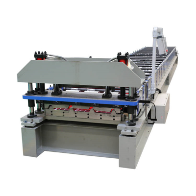 Warna Pre Painted Steel 5 Rib Type Metal Ibr Wall Roof Panel Roll Forming Machine Harga Pabrik