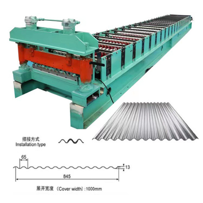 Panel dinding atap mesin roll membentuk lembaran bergelombang kecepatan tinggi 0,3-0,8mm 30m / mnt