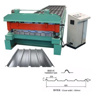 Lembaran Atap Logam Trapesium Roll Forming Machine Untuk Baja Warna Seng Ibr Tile