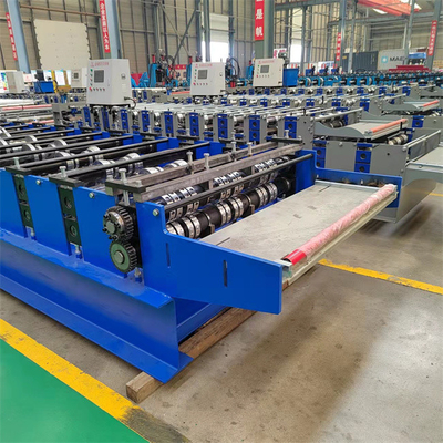 Sesuaikan Lantai Dek Roll Forming Machine Geser Hidrolik 0.8mm-1.5mm
