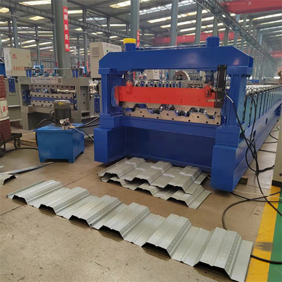 Sesuaikan Lantai Dek Roll Forming Machine Geser Hidrolik 0.8mm-1.5mm