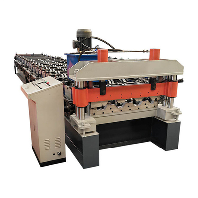 PLC Steel Deck Roll Forming Machine 20m / mnt Mesin Decking Lantai Kecepatan Tinggi