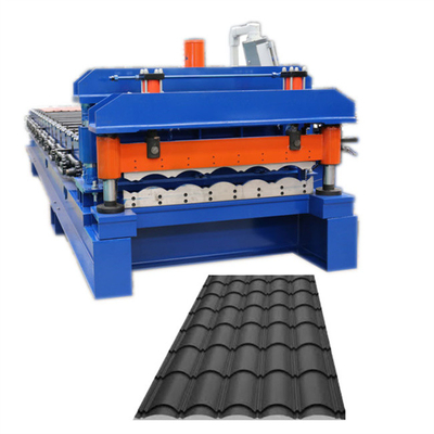 0,3-0,8 mm Warna Dilapisi Baja Metal Glazed Roof Tile Panel Membuat Mesin Roll Forming