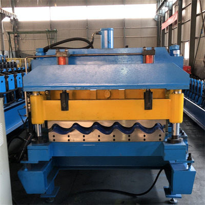 Mesin Roll Forming Metal Glazed Tile Berkecepatan Tinggi 0.3-0.8mm Otomatis Untuk Panel Atap