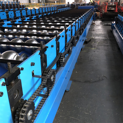 Mesin Roll Forming Metal Glazed Tile Berkecepatan Tinggi 0.3-0.8mm Otomatis Untuk Panel Atap