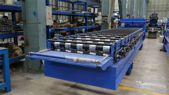 Warna Steel Metal Glazed Tile Sheets Roll Forming Making Machine Untuk Panel Atap 0.3mm-0.8mm