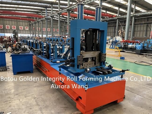 Lebar 80-300mm Saluran Membuat Mesin Konstruksi Bangunan CZ Purlin Roll Mantan