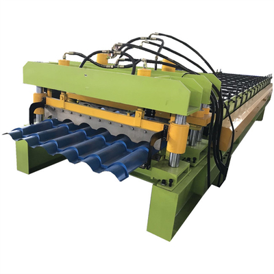CE Mengkilap Tile Roll Forming Machine Warna Baja Metal Roof Tile Machine