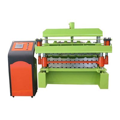 Panel Dinding Atap Lapisan Ganda Mesin Roll Forming Trapesium Bergelombang