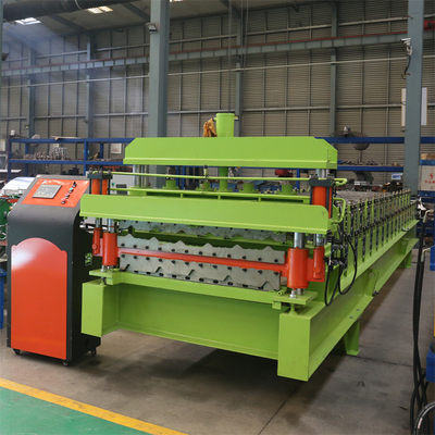 Panel Dinding Atap Lapisan Ganda Mesin Roll Forming Trapesium Bergelombang