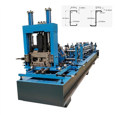 CZ Purlin roll forming mesin otomatis C purlin membentuk mesin Z mesin pembuat rangka baja