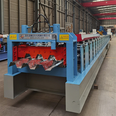 Lantai Baja Galvanis Decking Roll Forming Machine Ketebalan Bahan 0,8-1,5 Mm