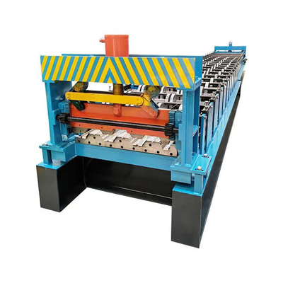 GI Steel Floor Decking Roll Forming Machine Untuk Bahan Konstruksi