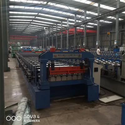 Baja Galvanis Decking Lantai Roll Forming Machine Sistem PLC