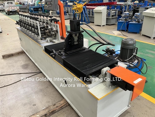Profil CU Bentuk Mesin Roll Forming Keel 0.3-1.2mm Baja Galvanis