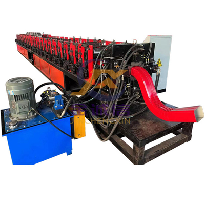 12-15m / mnt Downspout Roof Ridge Cap Roll Forming Machine Untuk Downpipe Baja