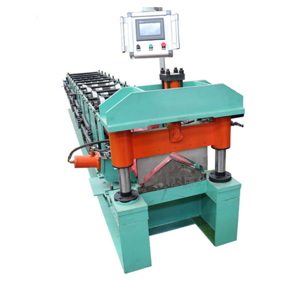 Disesuaikan Roof Ridge Cap Roll Forming Machine 610mm-1220mm Feeding Width