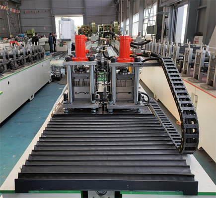 Double Line Shutter Door Roll Forming Machine Kontrol PLC Untuk Kusen Pintu