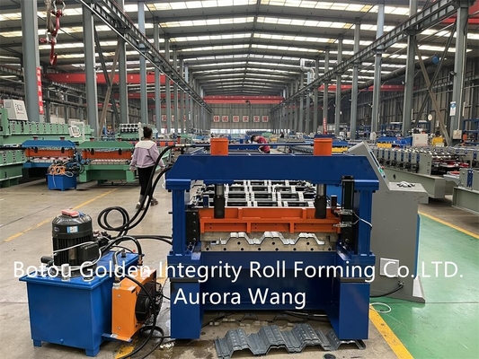 Mesin Roll Forming Lantai Dek PPGI / PPGL Lebar Efektif 750mm