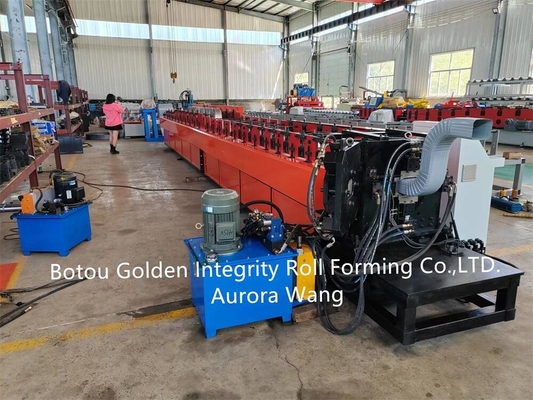 Mesin Roll Forming Pipa Baja Galvanis Downspout 20m / Min Untuk Atap