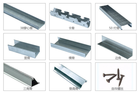 Kontrol PLC Stud Dan Mesin Track CD UD Shape Drywall Stud Roll Forming Machine