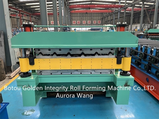 PLC Corrugated Sheet Forming Machine 5.5kw bahan bangunan