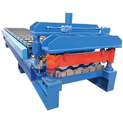 0.3-0.7mm Glazed Tile Roll Forming Machine PLC Langkah Mesin Pembuat Ubin
